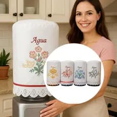 Capa Galão de Água 20L Bordada e com Babado Lindas Estampas - Decoração Cozinha