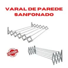 Varal Sanfonado De Parede Aluminio Resisente