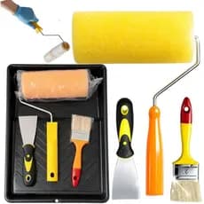 Kit de Pintura 4 Peças Profissional Rolo Bandeja Espátula Pincel Pintura de Casa Interna e Externa