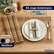 Kit 4 Peças Jogo Americano Bambu Retangular Souplast Para Mesa De Jantar