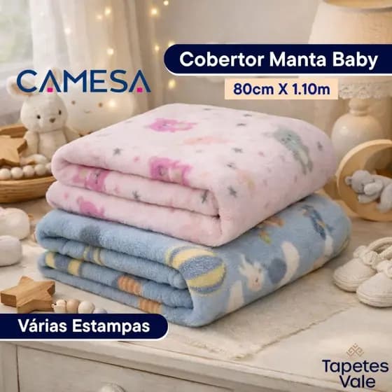 Cobertor Bebê Camesa Microfibra 0.80x1.10m Manta Infantil Macia