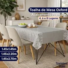 Toalha de Mesa Quadrada Oxford Para 4 6 e 8 Lugares