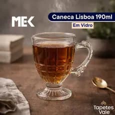 Caneca Lisboa Transparente 190ml Vidro Resistente
