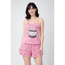 Baby Doll Adulto Feminino Pijama Curto Verão Conforto Regata Cellemar