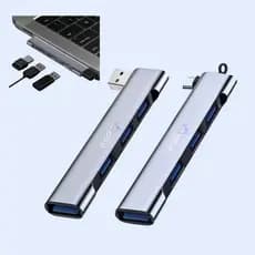 HUB USB USB3.0 OTG Type C 5Gbps Multi Splitter 4 Em 1Teclado, Mouse, Notebook, Celular, Câmera DSLR