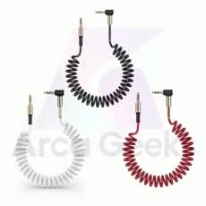 Cabo Auxiliar P2 x P2 Espiral (p2 X v22) Stereo Mp3 Mp4 Auxiliar P2 Macho 3,5mm