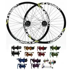 Roda Montada 26 Vzan Vmaxx SL Cubo K7 Barulhento GTA Colorido Raios Finos Pretos Freeride Grau