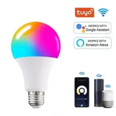Lâmpada Inteligente 9W Rgb Smart Life Tuya Para Alexa E Google Assistante