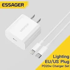 Carregador iPhone PD 20W Original Essager Modelo ES-CD30 Para ,6 7, 8, X, XR, 11, 12, 13, 14 iPhone/IPAD Carga Rápida