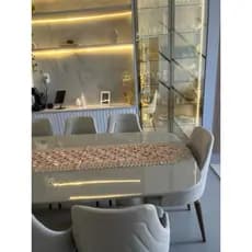 Passadeira Caminho de Mesa Bordada 40x180 cm Decoração para Cozinha e Sala