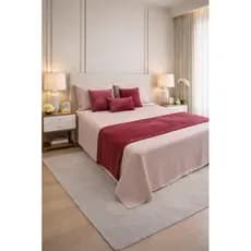 Kit de Peseira Canelada Denver com Fronhas 04 Peças Tecido Canelado Mantinha Xale para Cama Inverno