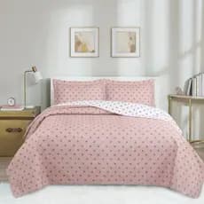 Colcha de coração casal queen sonhare 3 peças cama posta decoracao dupla face cama cobre leito