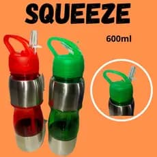 Garrafinha de água Squeeze academia 600ml Plástica Academia Livre de BPA
