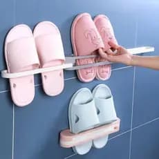 Suporte Organizador Rack Sapatos Chinelo Dobrável De Parede 3 Em 1 Sapateira Praticidade