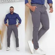 Calça Masculina COM LYCRA Brim Sarja Sport Fino, BOLSO EMBUTIDO, Alfaiataria