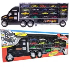 Super Carreta Caminhão Cegonha com 20 Carrinhos Vira Maleta