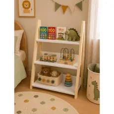 Livreiro Infantil Manu Estante Organizador de Livros e Brinquedos com Pés em Madeira Maciça