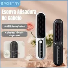 Escova Alisadora de Cabelo Portátil Sem Fio Recarregável Domni