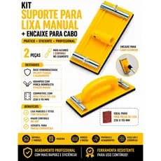 Suporte de Lixa Para Parede Lixadeira Manual Para Teto Meia Lixa Profissional 22x8cmm