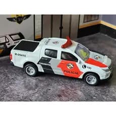VIATURA S10 CHEVROLET CUSTOM PMSP MARCA CKS CUSTOM ESCALA 1.64 TAMANHO 7CM PRODUTO NOVO PNEUS DE BORRACHA 7CM