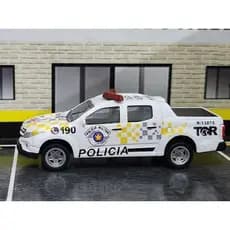CHEVROLET S10 VIATURA PMSP RODOVIÁRIA TOR MARCA CKS PNEUS DE BORRACHA ESCALA 1.64 TAMANHO 7CM CUSTOM ACOMPANHA EMBALAGEM