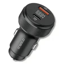 Carregador Veicular Turbo A'gold 60w Usb/usb-c Display Led