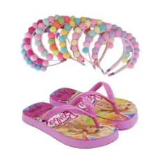 Chinelo barbie , minei e frozem , mas tiara infantil feminina, qualidade e preço justo para alegria da sua filha