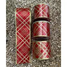Fita Natalina aramada 6cm ou 5cm  kit c/4 rolos de 3 metros cada