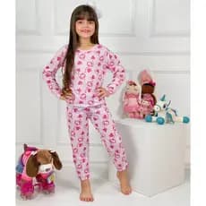 Kit 4 conjunto pijama infantil masculino ou Feminino  frio inverno criança