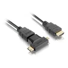 Cabo HDMI com Adaptador Micro e Mini HDMI para TV e Consoles