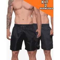 Kit 2 Shorts Bermuda Masculino Liso Tactel Masculina Bolso Academia Praia Shorts Corrida Crossfit