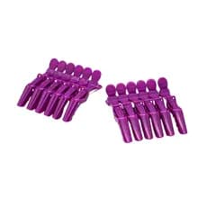 Kit com 12 Presilhas Clips Crocodilo Pregador Para Cabelos com Bico de Pato na Cor Roxo
