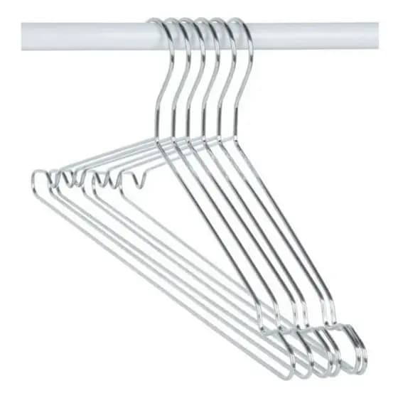 10 Cabides Tintureiro Metal Cromado Para Roupas Organizador Moda Loja