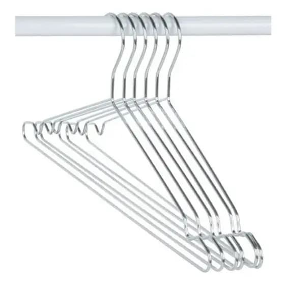 Kit 5 Cabides Tintureiro Adulto Metal Cromado Para Roupas Organizador Moda