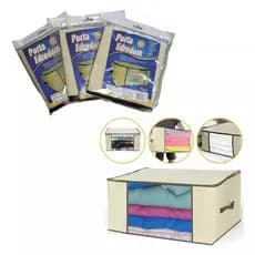 Kit 3 Packs Organizador com Zipeer Porta Edredom Travesseiro Roupa Cobertor diversos