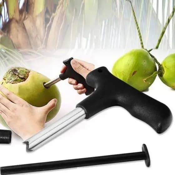 Furador De Coco Abridor Manual de Aço Inox Profissional Inox Cabo Reforçado