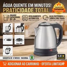 Chaleira Elétrica Agratto inox ce-02 1,8L 220v Original c/ Garantia - Inox Premium Desligamento Automático