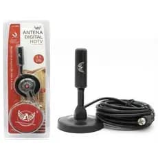 Antena Digital HDTV Interna E Externa Para TV 3.5 dBi Cabo 5 Metros Com Base Magnética À Prova D'água Universal