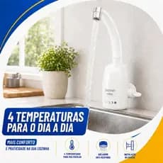 Torneira Elétrica Luna 220v Branca 4 Temperaturas Parede 360 5500w Zagonel
