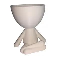 Cachepô vaso Meditando Robert Planta cactos suculentas pequenas plantas pernas cruzadas bbb bob
