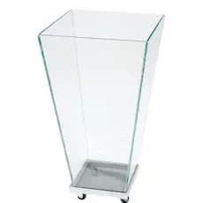 Vaso de vidro, Cachepot De Vidro 6mm Com Rodinhas para Plantas Naturais, Plantas Artificiais, Transparente