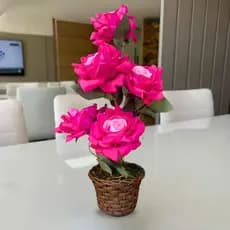 Vaso Flores Artificiais Vaso Arranjo Rosas Decorativas Mesa