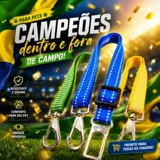 Cinto Pet Campeão Do Brasil Segurança Para Cães E Gatos Seu Pet Viaja na Seleção