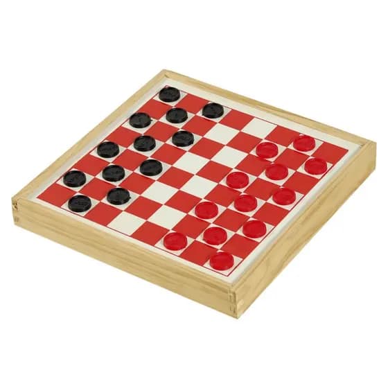 Jogo De Dama E Trilha Tabuleiro 2X1 MDF - Cor Vermelho
