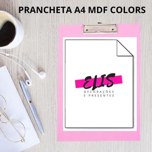 Prancheta Colors Mdf A4/ Oficio C/ Prendedor Alta Pressão