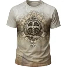 Camiseta Medalha de São Bento | Religiosa Católica em Malha
