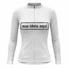 Camiseta Personalizada Bike Manga Longa Ziper Longo Esporte Ciclismo