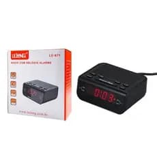 Rádio Relógio Digital Fm  Mp3 Cartão de Memória Alarme Despertador Bluetooth