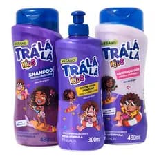 KIT TRA LA LA SHAMPOO 480ML CONDICIONADOR 250ML CREME DE PENTEAR 300ML