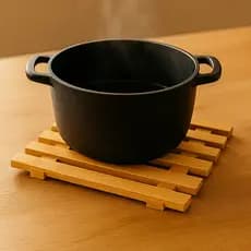 Kit Descanso Panela Bambu Quadrado Cozinha Quente Resistente Apoio Base Protetor